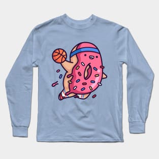 Pink Dunkin Donut with sprinkles Long Sleeve T-Shirt